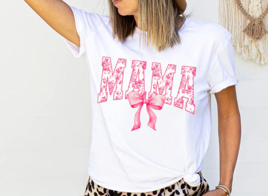 Mama pink bow